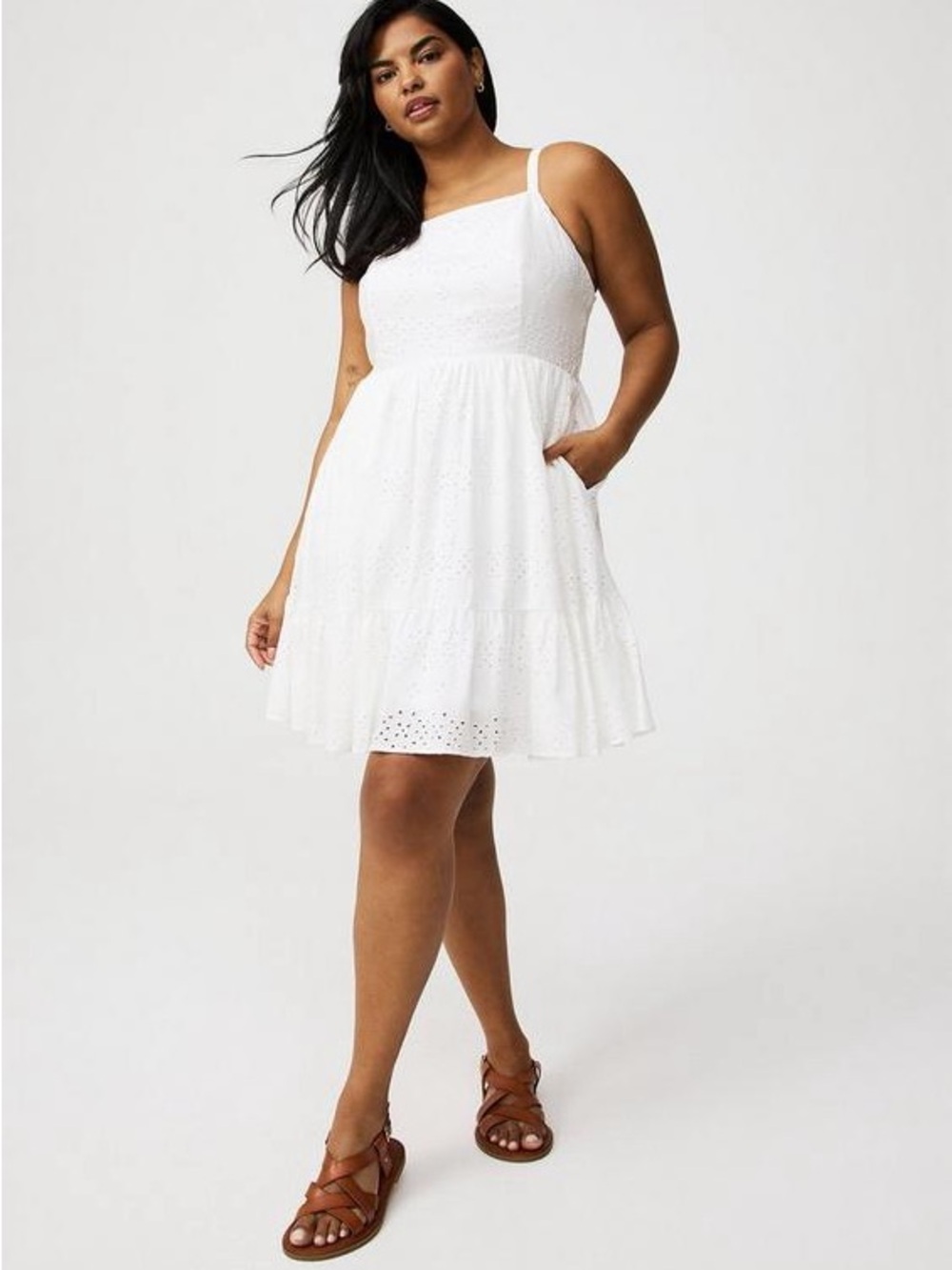 *NWT* Torrid | White Eyelet A-Line Sundress with Pockets (Plus Size: 2)